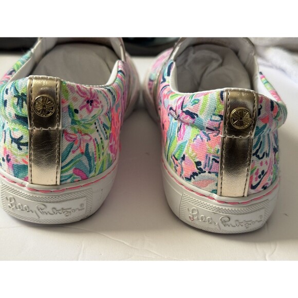 Lilly Pulitzer‎ Multicolor Slip On Canvas Sneakers Sz 9M - Picture 2 of 5